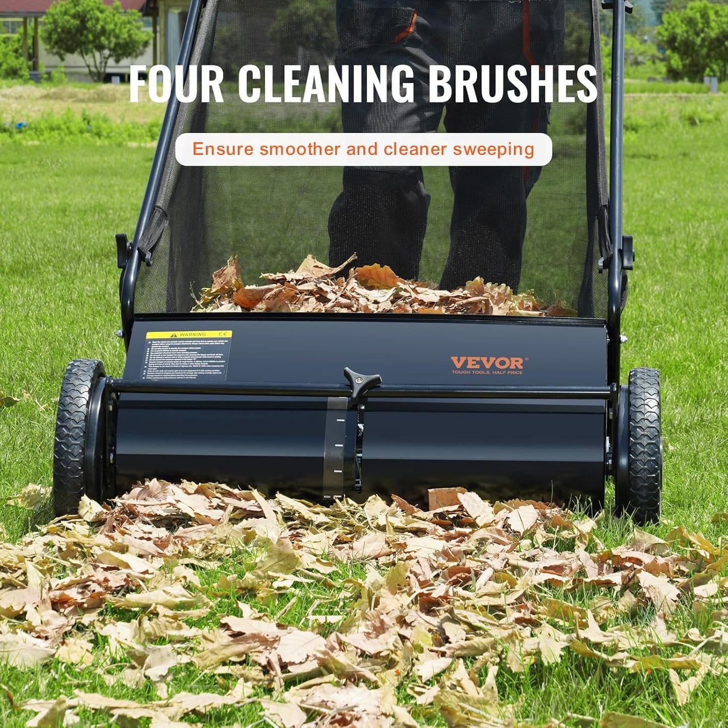 LawnMaster | Hand-Push Lawn Sweeper with Extra-Large Collector