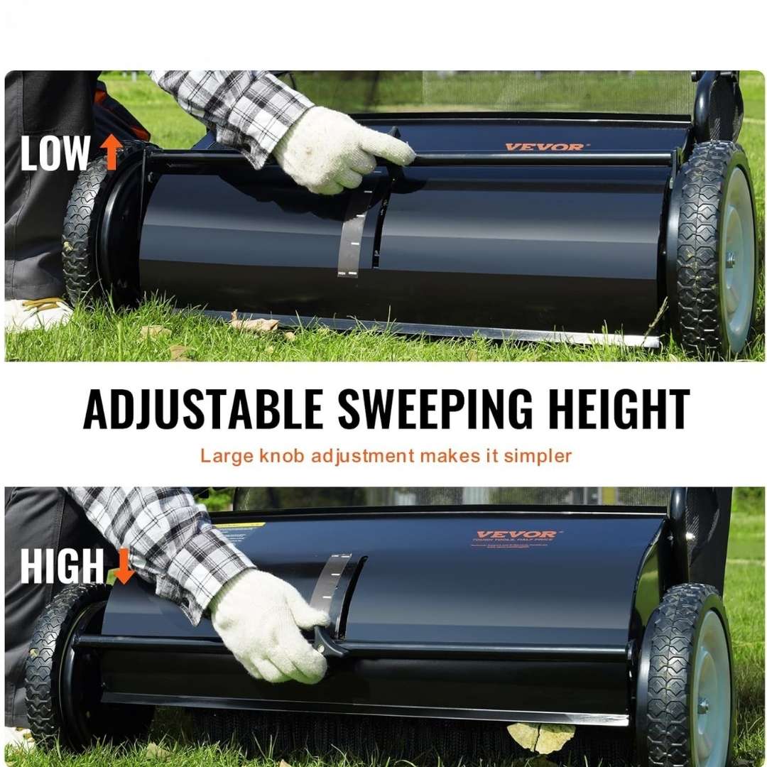 LawnMaster | Hand-Push Lawn Sweeper with Extra-Large Collector